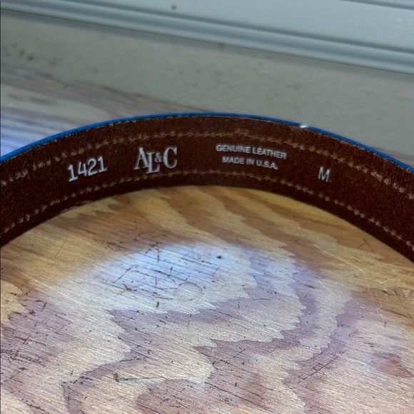 Brown Leather Geometric‎ Southwestern Beaded  Belt M - Picture 2 of 11